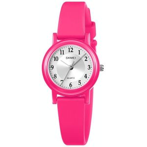 SKMEI 1659 Thin PU Leather Strap Small Dial Quartz Watch for Ladies(Rose Red)