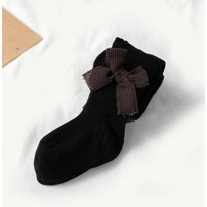 Spring And Autumn Girl Tights Bow Baby Knit Pantyhose Size: S 0-1 Years Old(Black)