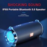 T&G TG192 LED Flashing Light Portable Wireless Bass 3D Stereo Bluetooth Speaker  Support FM / TF Card / USB(Blue)