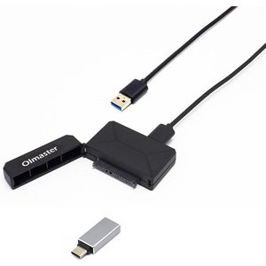 Olmaster External Notebook Hard Drive Adapter Cable Easy Drive Cable USB3.0 to SATA Converter  Style:Hard Disk + Type-C Adapter  Size:2.5 Inch