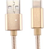 Knit Texture USB to USB-C / Type-C Data Sync Charging Cable  Cable Length: 2m  3A Total Output  2A Transfer Data  For Galaxy S8 & S8 + / LG G6 / Huawei P10 & P10 Plus / Oneplus 5 / Xiaomi Mi6 & Max 2 /and other Smartphones(Gold)