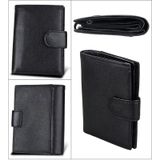 Antimagnet RFID Genuine Leather Wallet / Passport Package / Cowhide Card Slot for man(Black)
