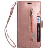 For Huawei Mate 10 Pro Multifunctional Zipper Horizontal Flip Leather Case with Holder & Wallet & 9 Card Slots & Lanyard(Rose Gold)