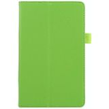 For Lenovo Tab M7 Litchi Texture Solid Color Horizontal Flip Leather Case with Holder & Pen Slot(Green)