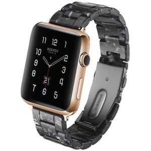 Simple Fashion Resin Watch Strap for Apple Watch Series 5 & 4 40mm & Series 3 & 2 & 1 38mm(Black Flower)