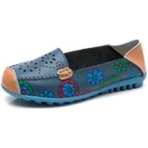 Bloem holle casual erwten schoenen voor vrouwen (kleur: donkerblauw grootte: 41)