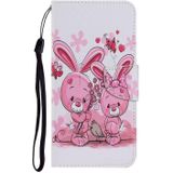 Coloured Drawing Pattern Horizontal Flip PU Leather Case with Holder & Card Slots & Wallet & Lanyard For iPhone 11 Pro(Cute Rabbit)