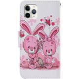 Coloured Drawing Pattern Horizontal Flip PU Leather Case with Holder & Card Slots & Wallet & Lanyard For iPhone 11 Pro(Cute Rabbit)