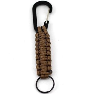 Outdoor Multifunctional Nylon Umbrella Rope Carabiner Key Chain(Brown)