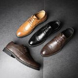 Britse mannen schoenen Brogue schoenen zakelijke formele schoenen  grootte: 39 (oranje)