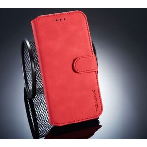 DG.MING Retro Oil Side Horizontal Flip Case for Huawei P20 Lite / Nova 3e  with Holder & Card Slots & Wallet (Red)