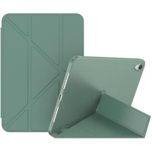 Dubbelzijdige Matte vervorming TPU Tablet Leren Case met Houder & Slaap / Weks-up Functie voor iPad Mini 6 (Dark Night Green)