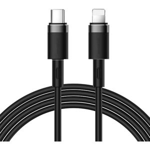 JOYROOM S-1224N9 20W 2.4A USB-C / Type-C to 8 Pin Liquid Silicone Data Cable  Cable Length: 1.2m(Black)