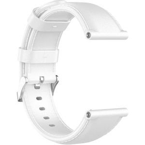For Garmin Vivoactive 3 Oil Wax Calf Leather Replacement Wrist Strap Watchband(White)