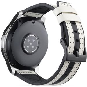 22mm For Huawei Watch GT2e / GT2 46mm Silicone Leather + Carbon Fiber Strap(White)