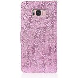 For Samsung Galaxy S8 Glitter Powder Horizontal Flip Leather Case with Card Slots & Holder & Lanyard(Pink)
