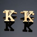 1 pair gold letters A-Z name Cufflinks men French shirt Cufflinks(K)