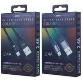 REMAX RC-152I 1m 2.4A USB to 8 Pin Colorful Breathing Data Cable(Black)