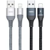 REMAX RC-152I 1m 2.4A USB to 8 Pin Colorful Breathing Data Cable(Black)
