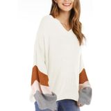 Fashion Casual V-neck Sweater (Color:White Size:M)
