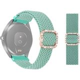 Voor Garmin Venu / VivoActive 3 20mm Universele verstelbare gevlochten elastische diamant gesp vervangende band horlogeband (gras groen)