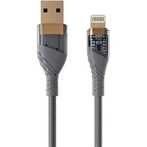 2.4A USB naar 8-pins transparante datakabel voor snel opladen  lengte: 1m