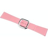 Modern Style Silicone Replacement Strap Watchband For Apple Watch Series 7 & 6 & SE & 5 & 4 40mm  / 3 & 2 & 1 38mm  Style:Silver Buckle(Light Pink)