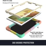 Beige pc + siliconen anti-drop beschermhoes met vlinder vorm Houder & pen slot voor Samsung Galaxy Tab A7 Lite 8.7 SM-T220 / SM-T225 (kleurrijke rozengoud)