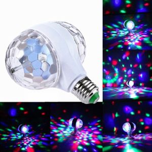 E27 6W LED Double Head Colorful Bulb Rotating Magic Ball Stage Light Laser Projection Lamp