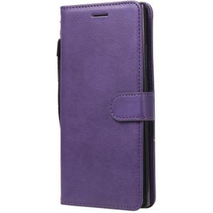 For Samsung Galaxy Note20 Ultra Solid Color Horizontal Flip PU Leather Case with Holder & Card Slots & Wallet & Lanyard(Purple)