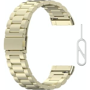 For Fitbit Versa 3 / Fitbit Sense Three Strains Of Stainless Steel Strap with Disassembly Tools(Official Gold)