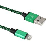 1m Current Can Pass 2A Woven Style USB Sync Data / Charging Cable  For iPhone X / iPhone 8 & 8 Plus / iPhone 7 & 7 Plus / iPhone 6 & 6s & 6 Plus & 6s Plus / iPad(Green)