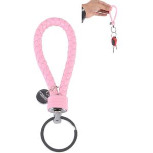 Sleutelhanger autohouder met lederen Strip(Pink)