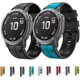 Voor Garmin Fenix 3 HR 22 mm siliconen sport tweekleurige horlogeband (rood + zwart)