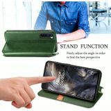 For One Plus Nord Cubic Grid Pressed Horizontal Flip Magnetic PU Leather Case with Holder & Card Slots & Wallet(Green)