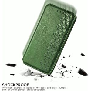 For One Plus Nord Cubic Grid Pressed Horizontal Flip Magnetic PU Leather Case with Holder & Card Slots & Wallet(Green)