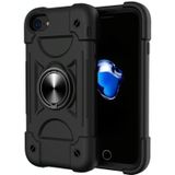 Shockproof Silicone + PC Protective Case with Dual-Ring Holder For iPhone 6 Plus/6s Plus/7 Plus/8 Plus(Black)