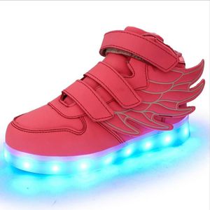 Kinderen kleurrijke lichte schoenen LED opladen lichtgevende schoenen  grootte: 35 (roze)