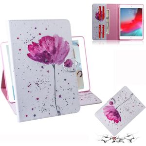Purple Orchids Pattern Horizontal Flip Leather Case for iPad Mini (2019) / 4 / 3 / 2 / 1  with Holder & Card Slot & Wallet