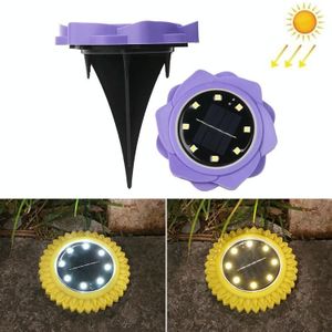 2 PCS 8 LEDs Solar Petals Buried Lamp Waterproof Garden Lawn Light  Specification: Purple Lily (White Light)