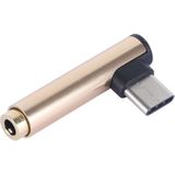 Type-C Male to 3.5mm Female L-type Stereo Audio Headphone Jack Adapter(Gold)