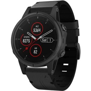 Voor Garmin Fenix 5S Plus 20mm lederen stalen gesp horlogeband