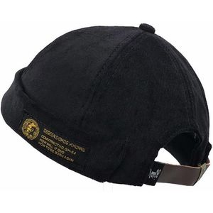 A16 Fall and Winter Corduroy Short Retro Beanie for Men and Women  Size:One Size(Black)