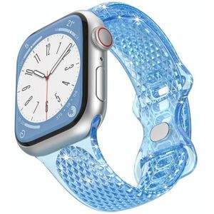Diamond Pattern Clear TPU horlogeband voor Apple Watch Ultra 49 mm / serie 8 & 7 45 mm / SE 2 & 6 & SE & 5 & 4 44 mm / 3 & 2 & 1 42 mm