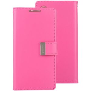 MERCURY GOOSPERY RICH DIARY  PU + TPU Crazy Horse Texture Horizontal Flip Leather Case with Card Slots & Wallet for Galaxy Note 10(Rose Red)