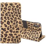 For iPhone X  Leopard Pattern PU + PC Horizontal Flip Leather Protective Case with Holder & Card Slots(Yellow)