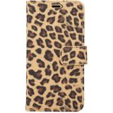 For iPhone X  Leopard Pattern PU + PC Horizontal Flip Leather Protective Case with Holder & Card Slots(Yellow)