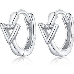 S925 Sterling Silver Silver Triangle Ear Buckle Women Earrings