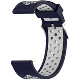 Double Colour Silicone Sport Wrist Strap for Xiaomi Huami Amazfit Bip Lite Version 22mm (White Blue)