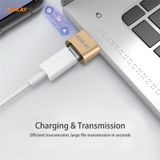 ENKAY ENK-AT105 USB Male to USB-C / Type-C Female Aluminium Alloy Adapter Converter  Support Quick Charging & Data Transmission(Gold)